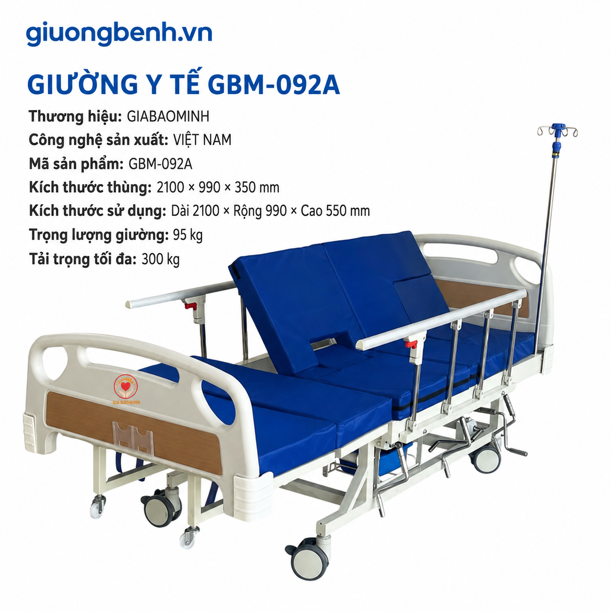 Giường y tế 4 tay quay GBM-092a